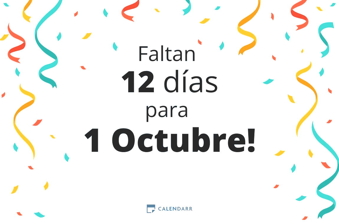 Descubre cuántos días faltan para 1 Octubre - Calendarr