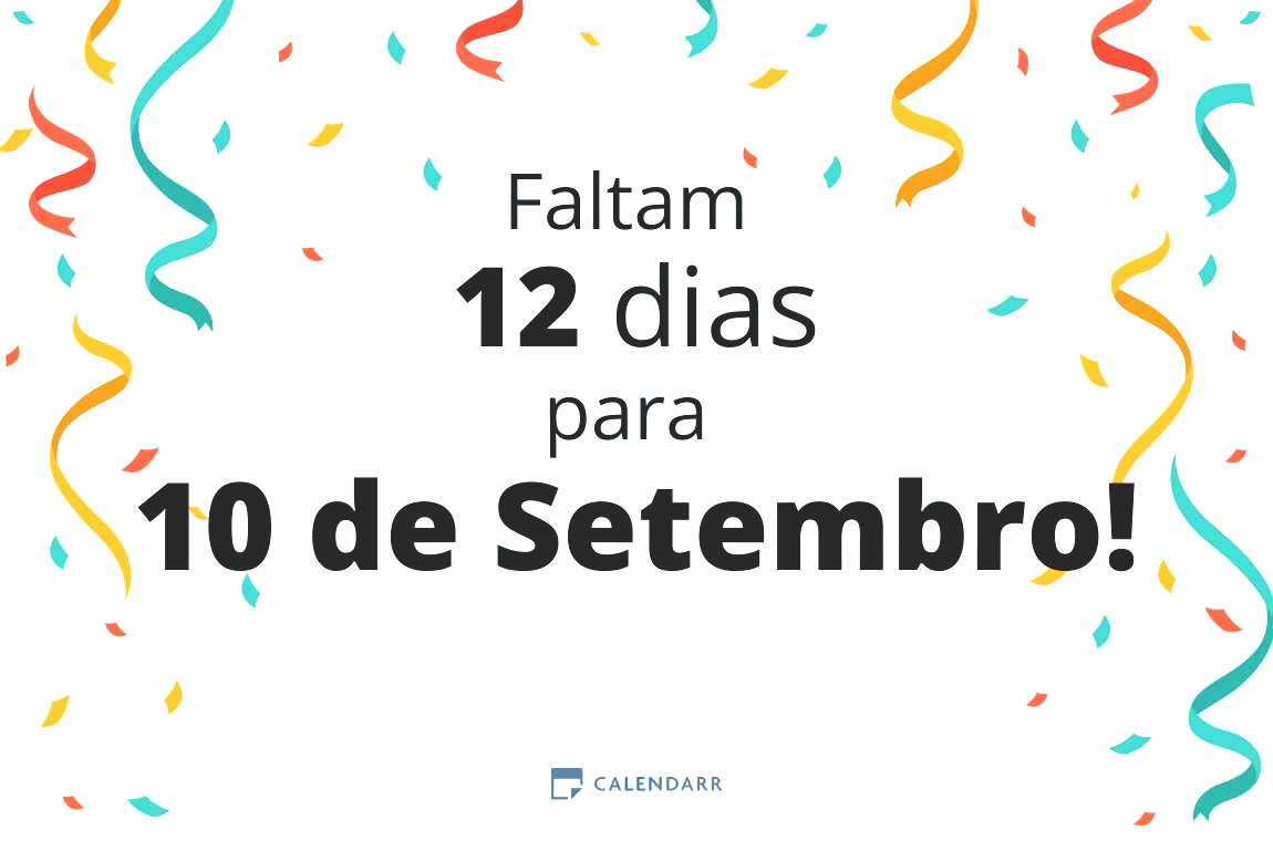 Descubra quantos dias faltam para 10 de Setembro - Calendarr