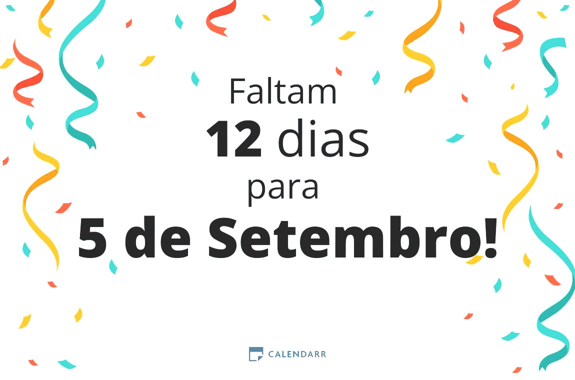 Descubra quantos dias faltam para 5 de Setembro - Calendarr