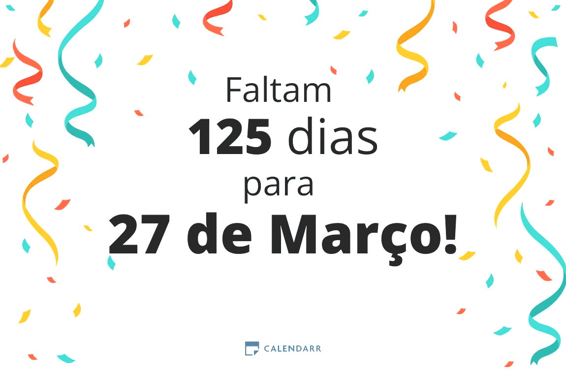 Descobre quantos dias faltam para 27 de Março - Calendarr