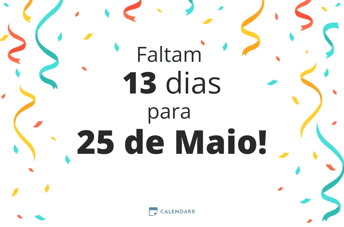 Descubra quantos dias faltam para 25 de Maio - Calendarr