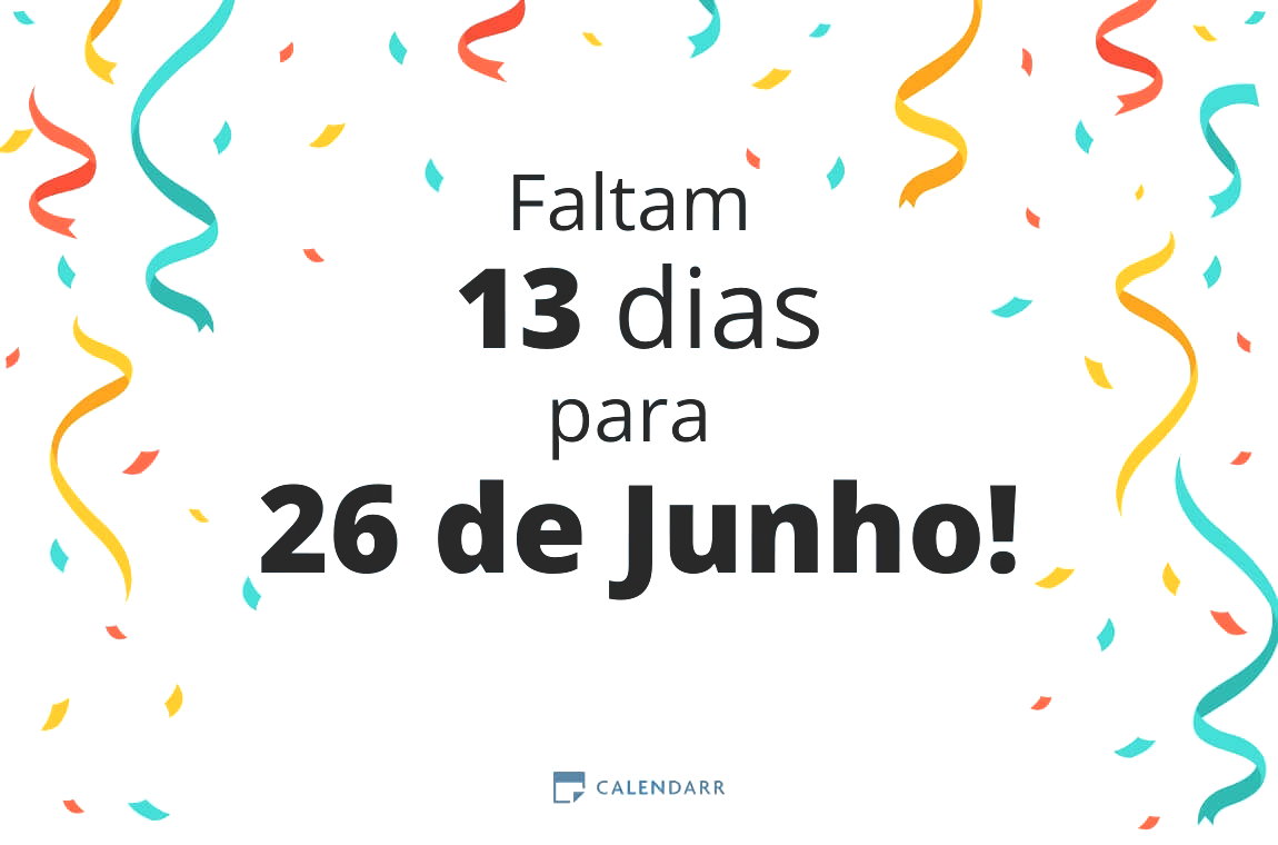 Descubra quantos dias faltam para 26 de Junho - Calendarr