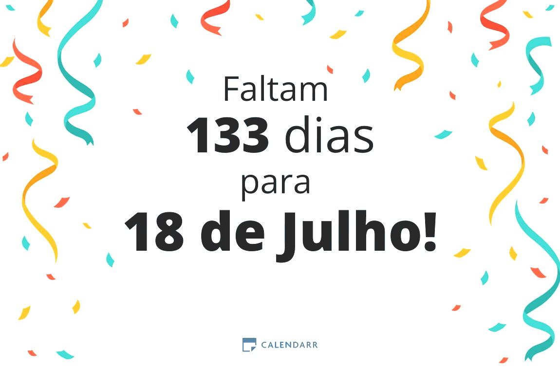 Descubra quantos dias faltam para 18 de Julho Calendarr