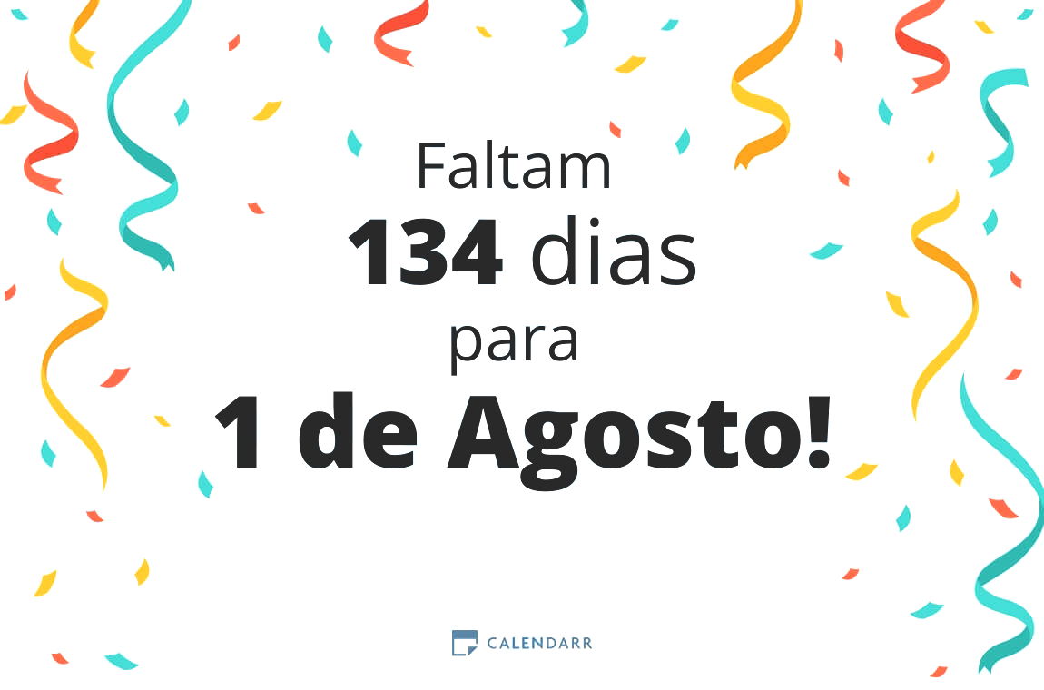Descobre quantos dias faltam para 1 de Agosto - Calendarr