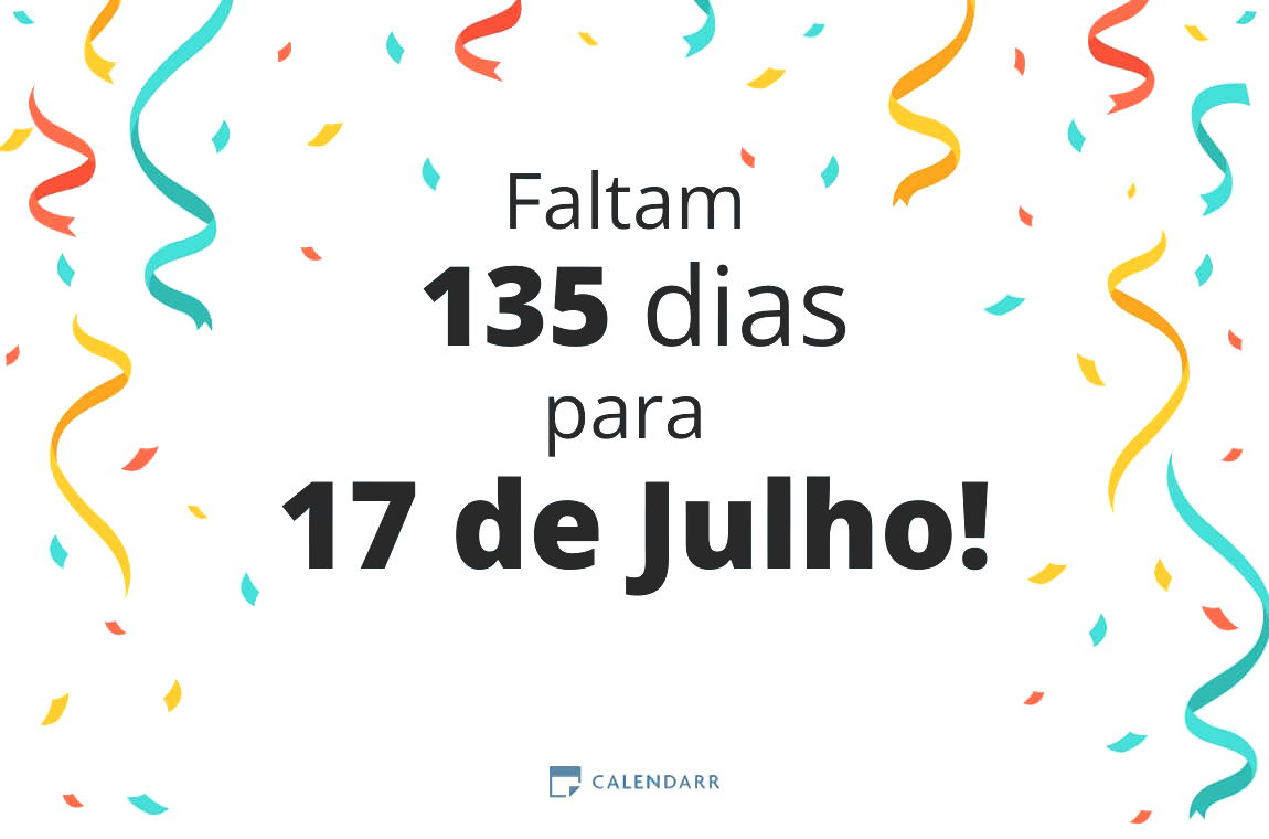 Descubra quantos dias faltam para 17 de Julho - Calendarr