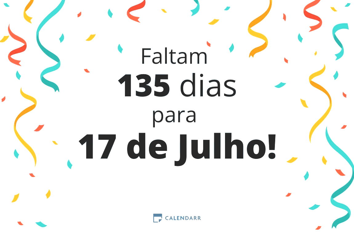 Descobre quantos dias faltam para 17 de Julho - Calendarr