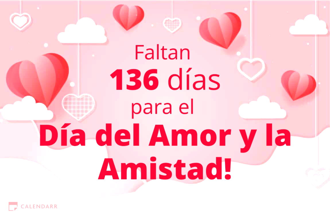 Descubre cuántos días faltan para  el Día del Amor y la Amistad - Calendarr