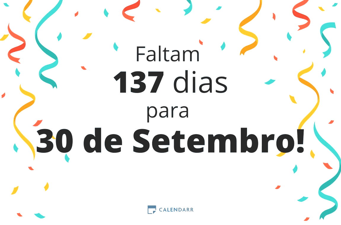 Descubra quantos dias faltam para 30 de Setembro - Calendarr