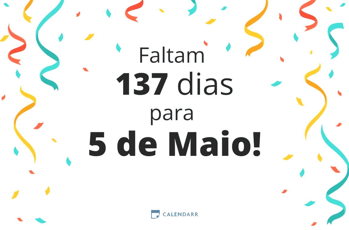 Descubra quantos dias faltam para 5 de Maio - Calendarr