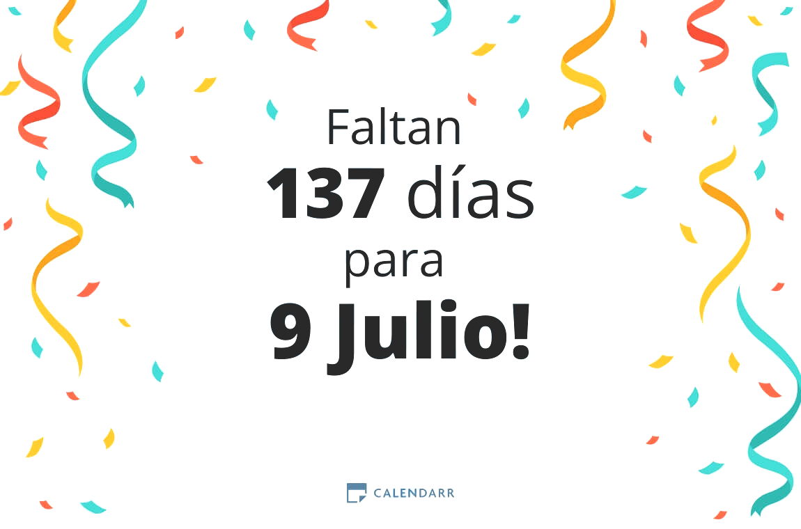 Descubre cuántos días faltan para 9 Julio - Calendarr