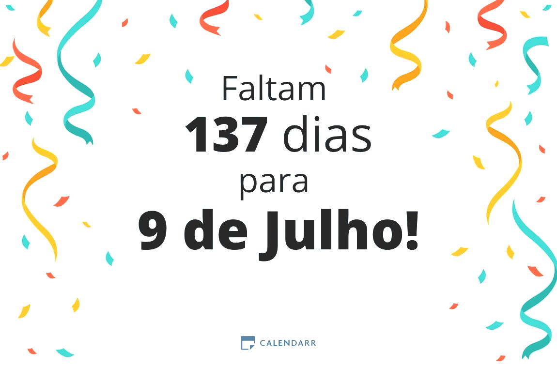 Descobre quantos dias faltam para 9 de Julho - Calendarr