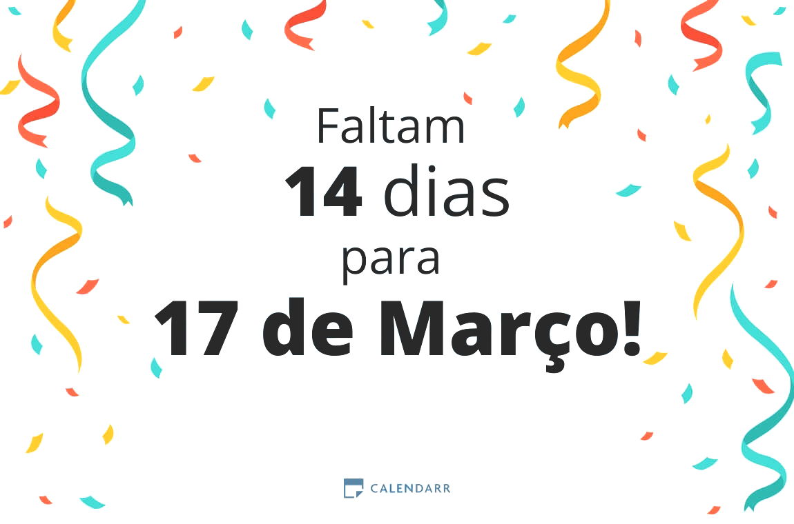 Descubra quantos dias faltam para 17 de Março - Calendarr