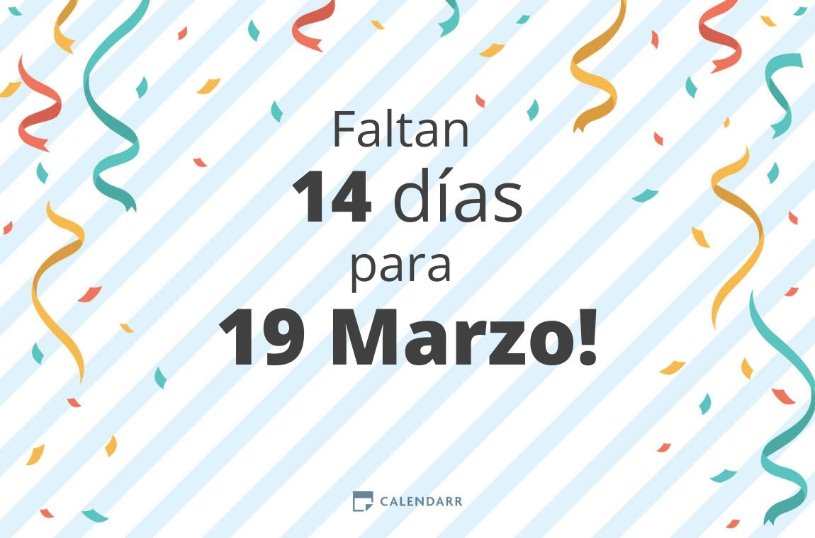 Descubre cuántos días faltan para 19 Marzo Calendarr