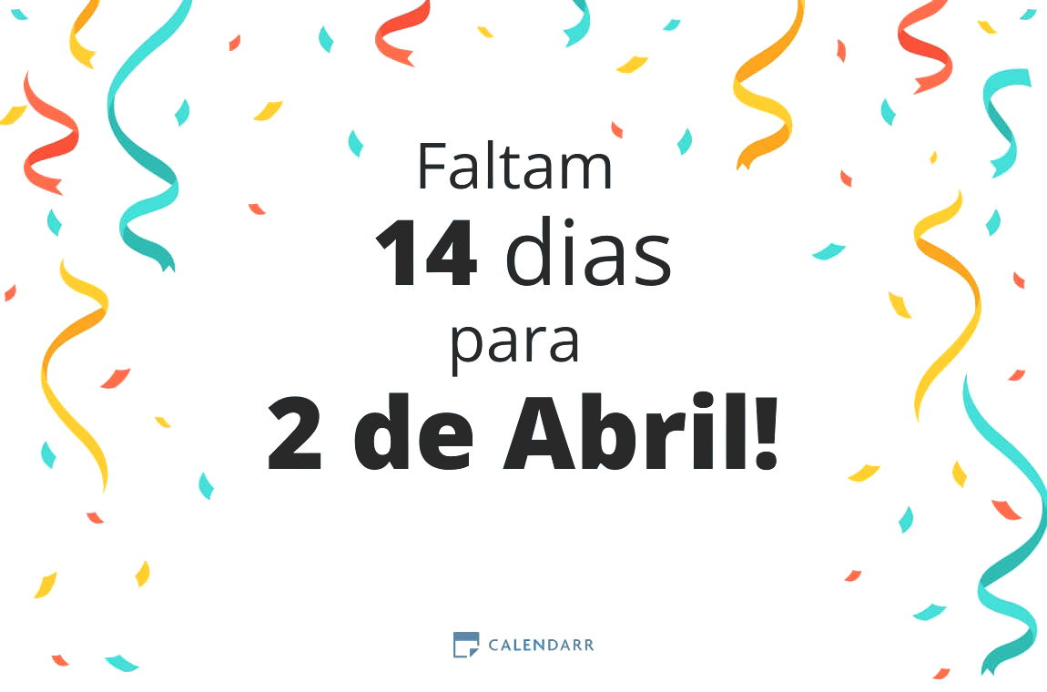 Descobre quantos dias faltam para 2 de Abril - Calendarr