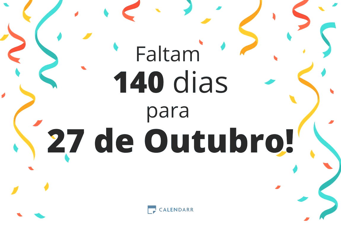 Descubra quantos dias faltam para 27 de Outubro - Calendarr