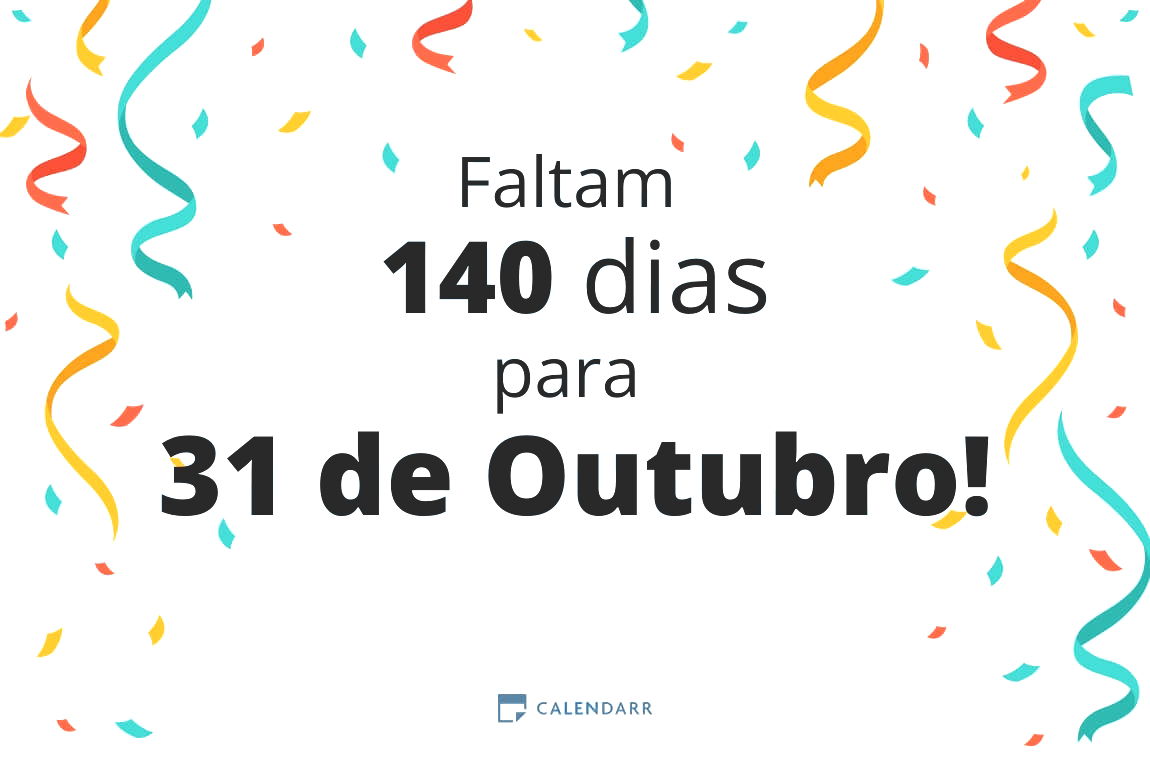 Descubra quantos dias faltam para 31 de Outubro - Calendarr