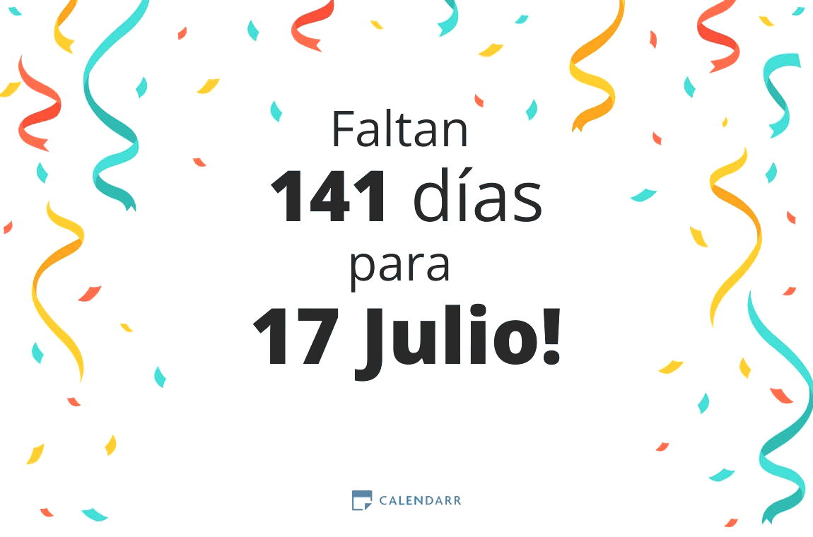 Descubre cuántos días faltan para 17 Julio - Calendarr