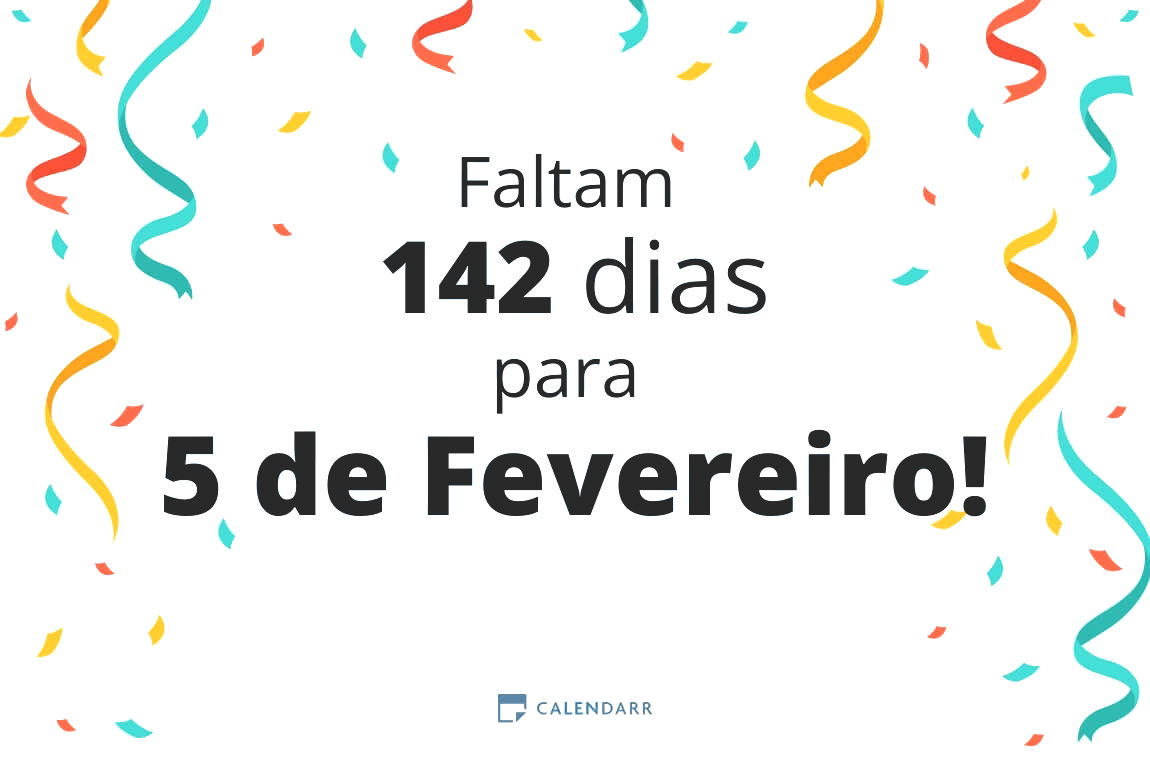 Descubra quantos dias faltam para 5 de Fevereiro - Calendarr