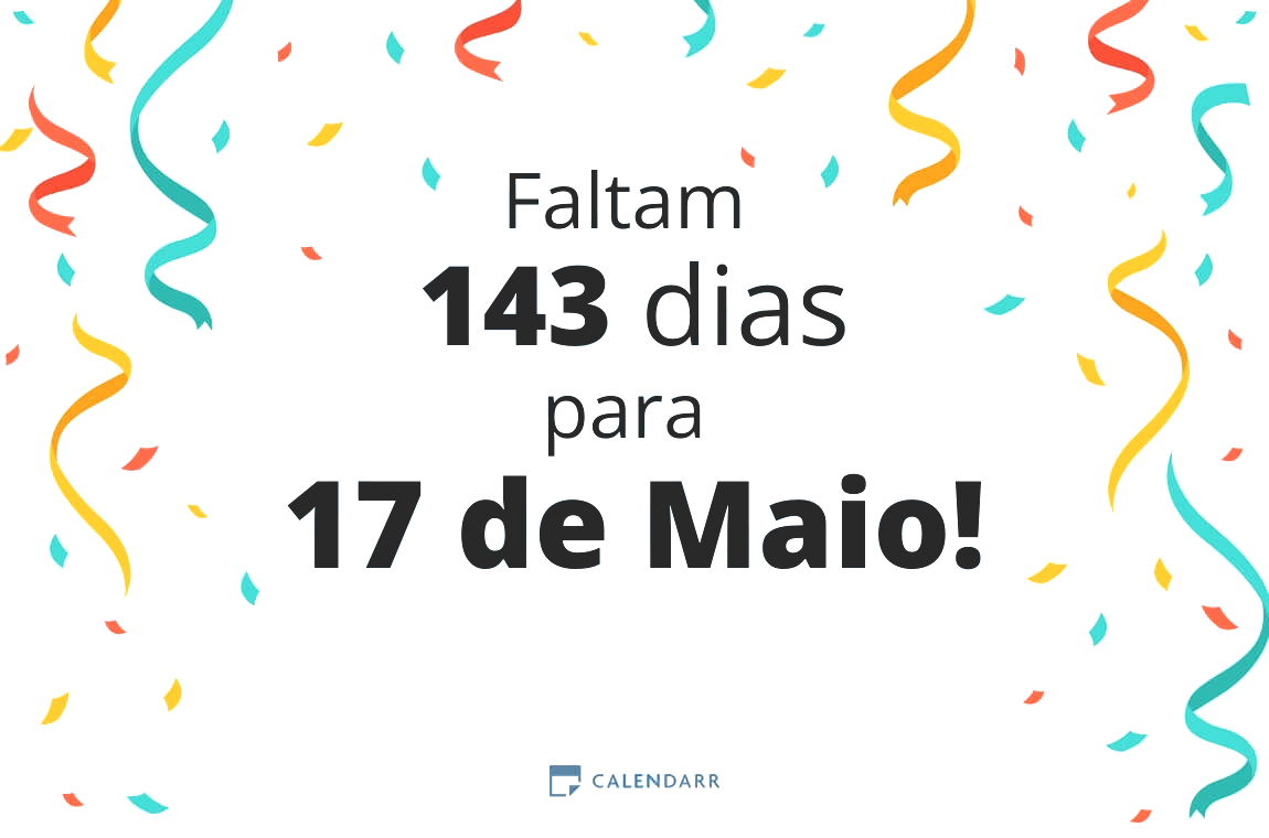 Descubra quantos dias faltam para 17 de Maio - Calendarr