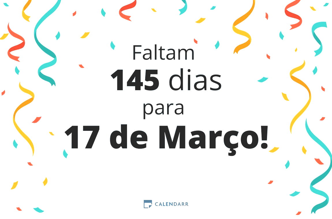 Descubra quantos dias faltam para 17 de Março - Calendarr