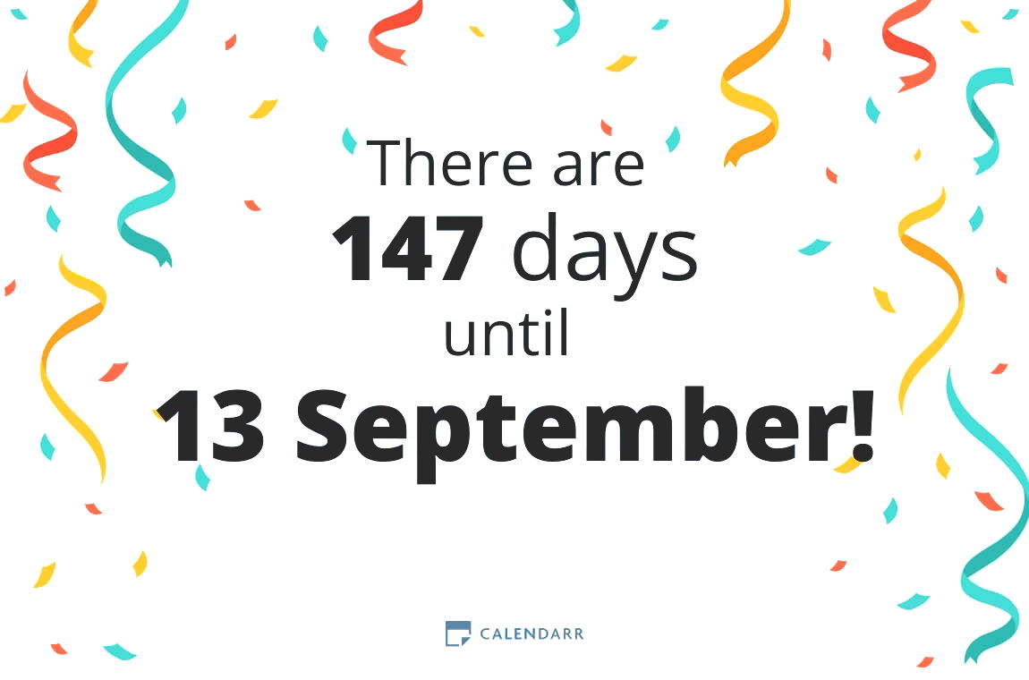 How many days until 13 September Calendarr