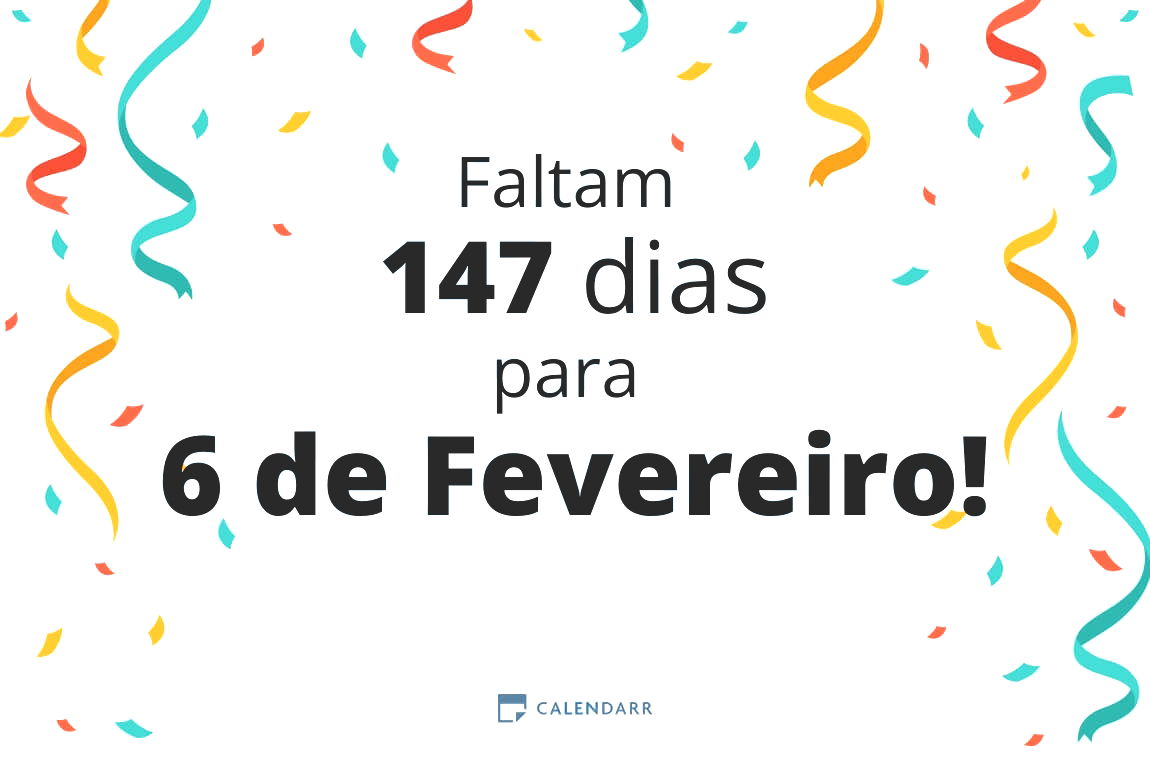 Descubra quantos dias faltam para 6 de Fevereiro - Calendarr
