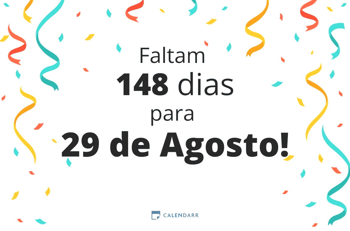 Descobre quantos dias faltam para 29 de Agosto - Calendarr