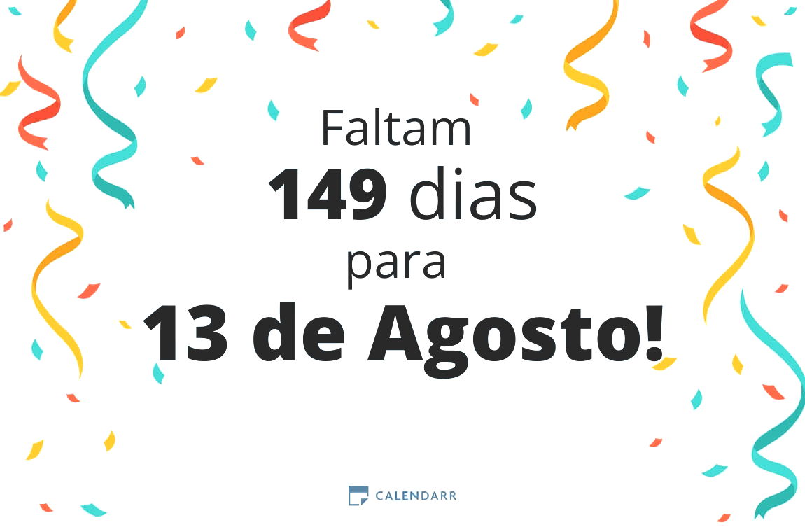 Descubra quantos dias faltam para 13 de Agosto - Calendarr