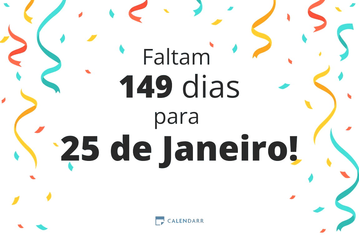 Descubra quantos dias faltam para 25 de Janeiro - Calendarr