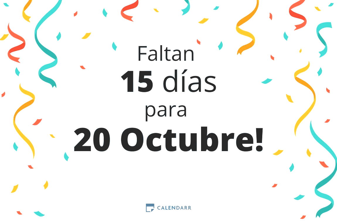 Descubre cuántos días faltan para 20 Octubre - Calendarr