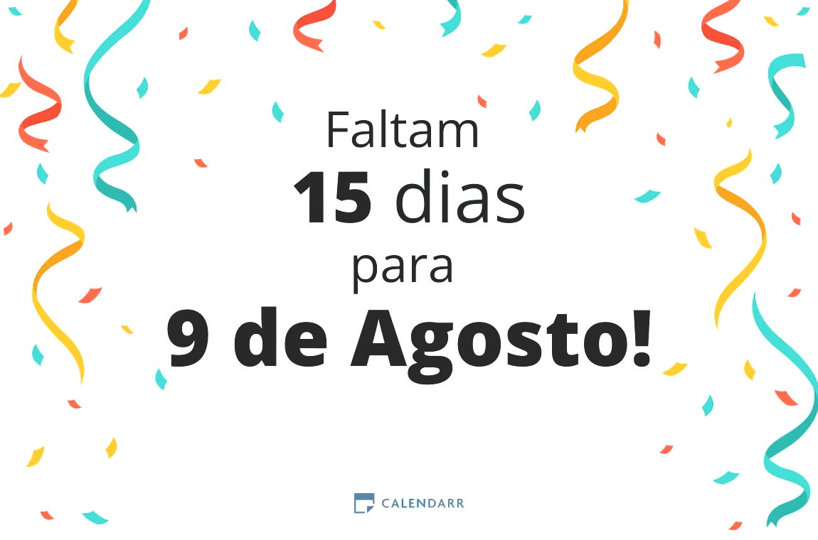 Descobre quantos dias faltam para 9 de Agosto - Calendarr