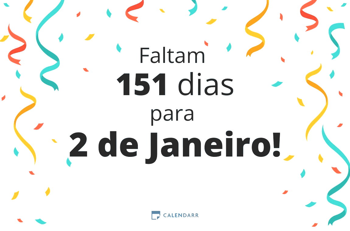 Descubra quantos dias faltam para 2 de Janeiro - Calendarr