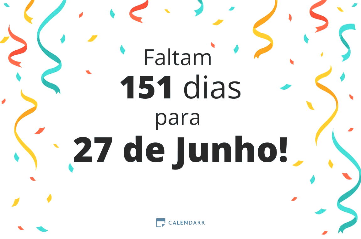 Descubra quantos dias faltam para 27 de Junho - Calendarr