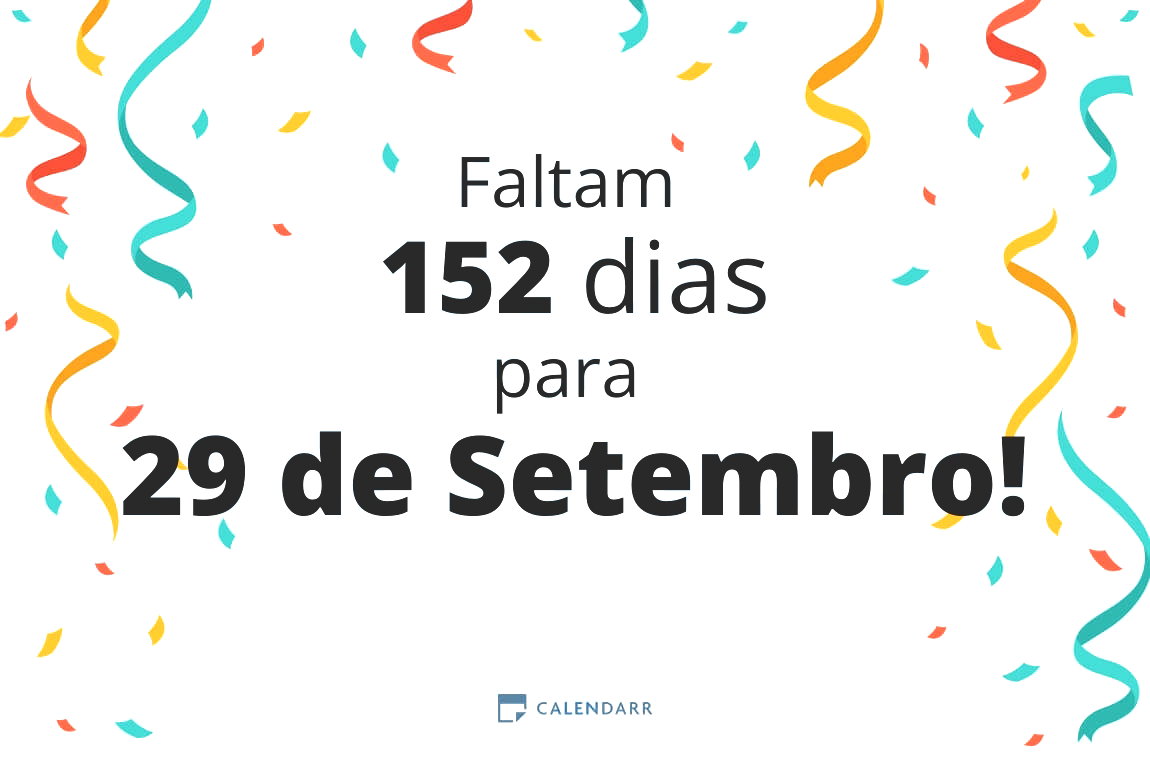Descubra quantos dias faltam para 29 de Setembro - Calendarr