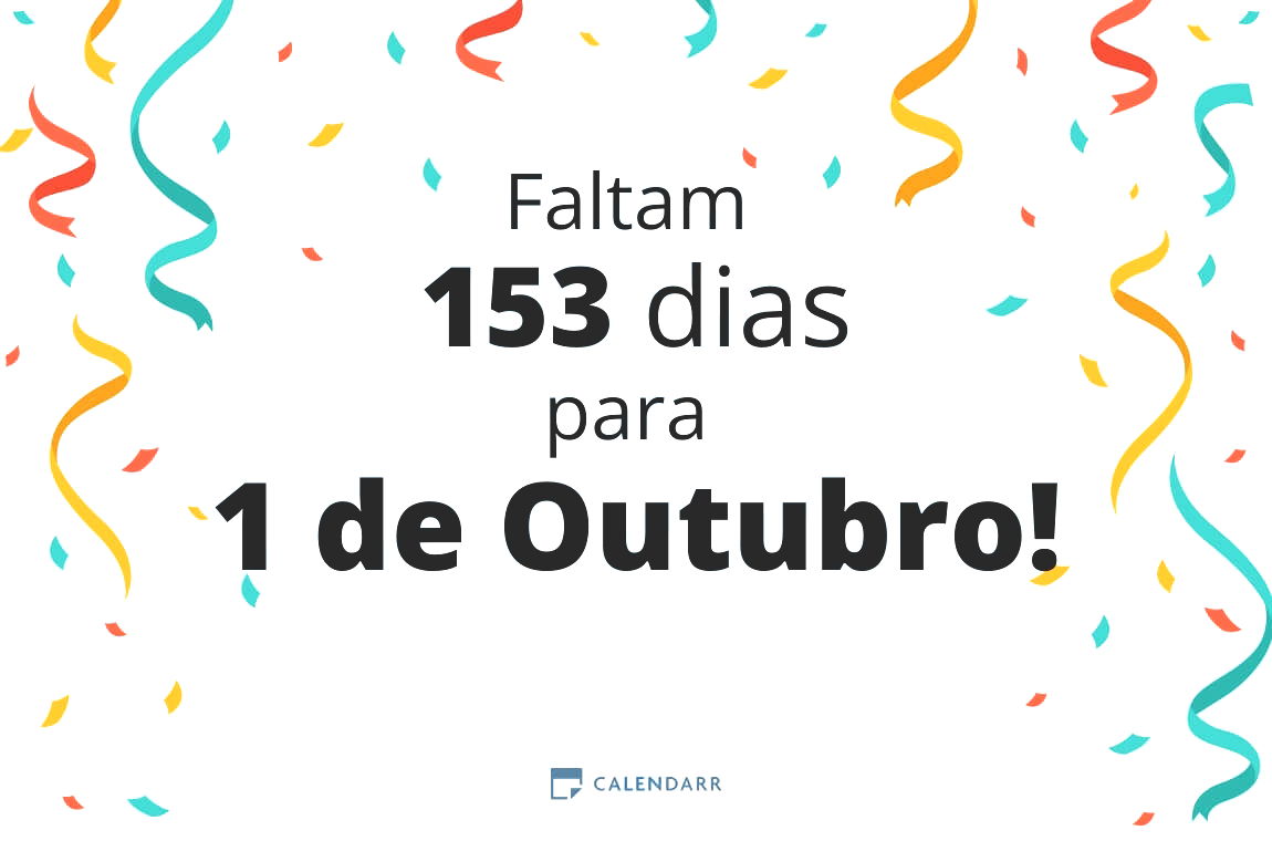 Descobre quantos dias faltam para 1 de Outubro - Calendarr