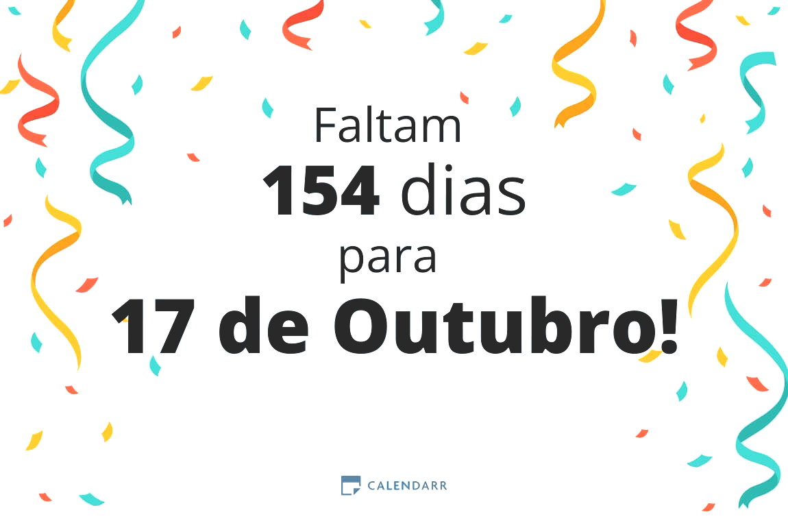 Descubra quantos dias faltam para 17 de Outubro - Calendarr
