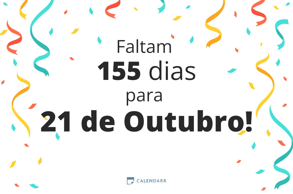 Descobre quantos dias faltam para 21 de Outubro - Calendarr