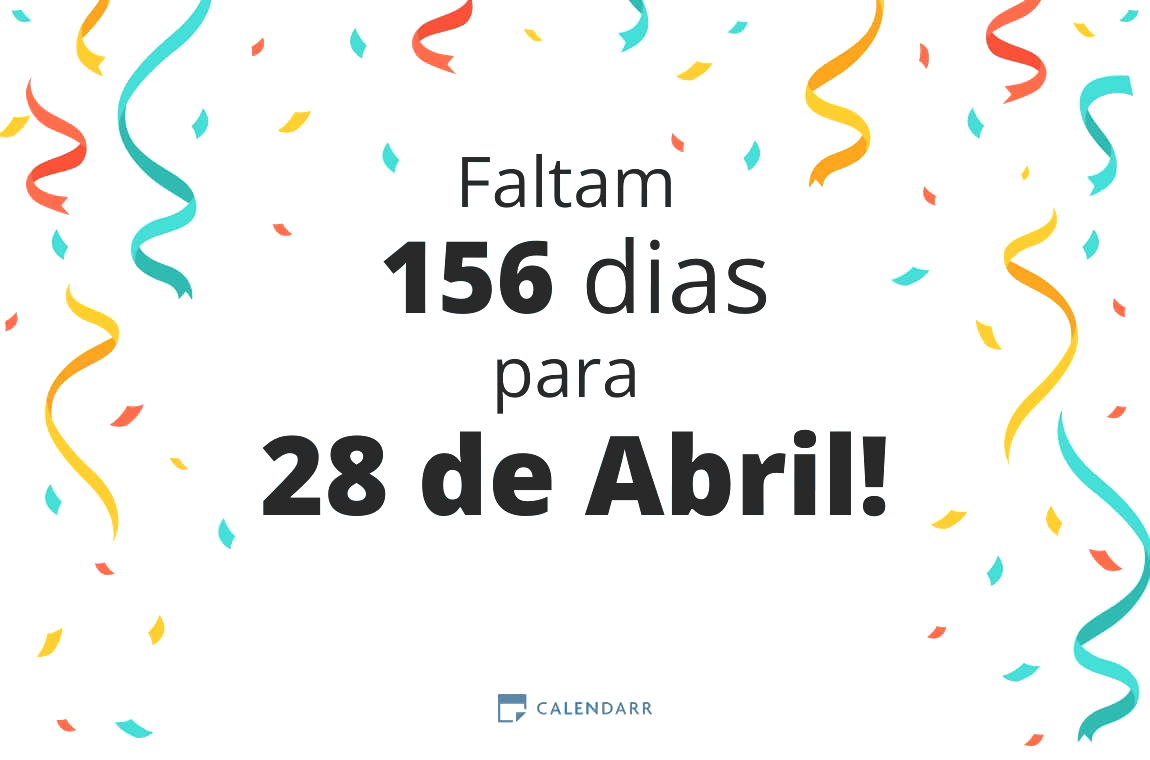 Descubra quantos dias faltam para 28 de Abril - Calendarr