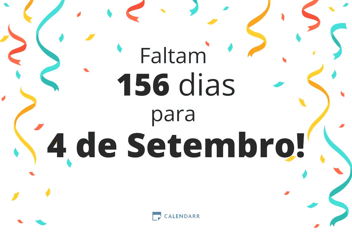 Descobre quantos dias faltam para 4 de Setembro - Calendarr