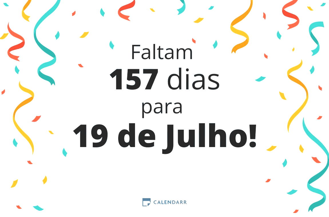 Descubra quantos dias faltam para 19 de Julho - Calendarr