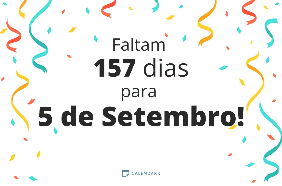 Descobre quantos dias faltam para 5 de Setembro - Calendarr