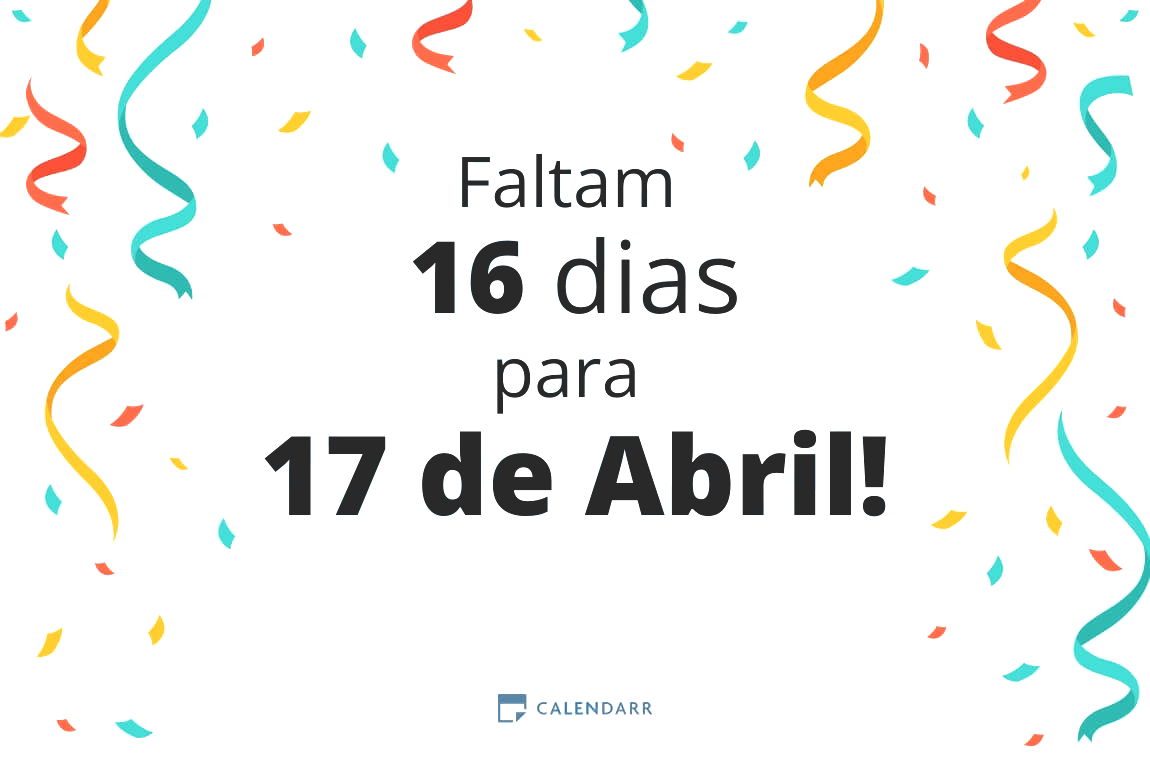 Descobre quantos dias faltam para 17 de Abril - Calendarr
