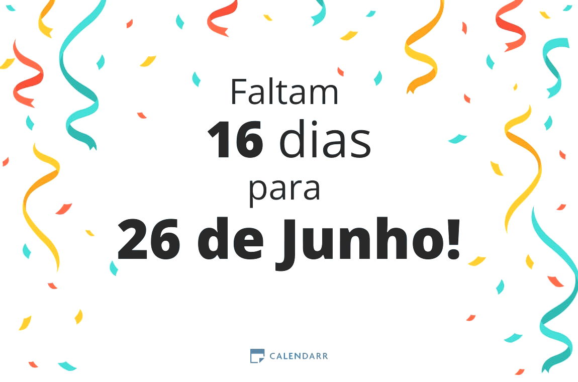 Descubra quantos dias faltam para 26 de Junho - Calendarr