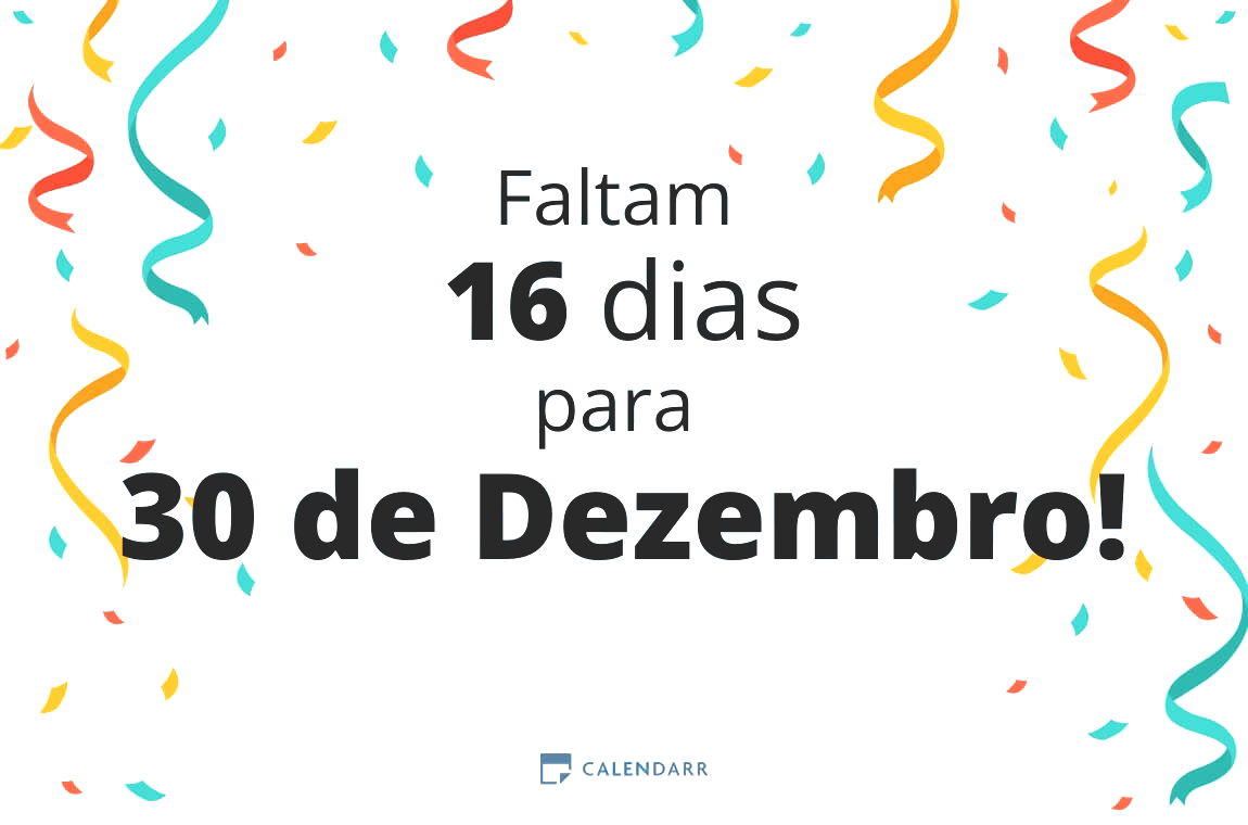 Descobre quantos dias faltam para 30 de Dezembro - Calendarr