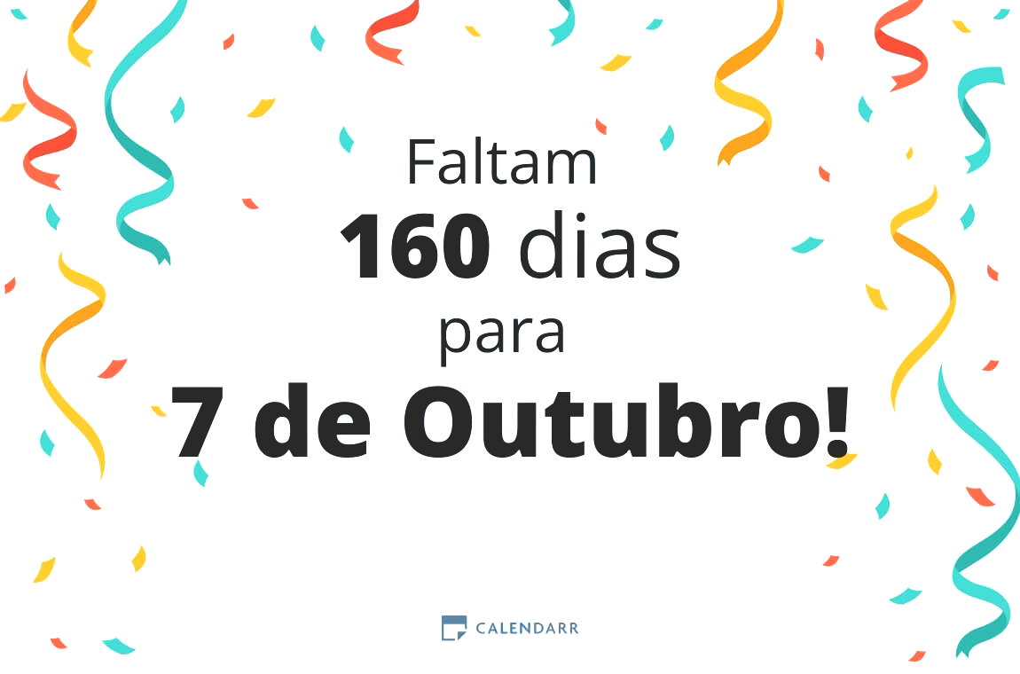 Descubra quantos dias faltam para 7 de Outubro - Calendarr