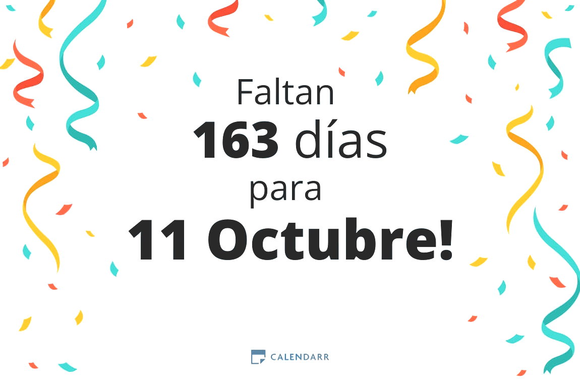 Descubre cuántos días faltan para 11 Octubre - Calendarr