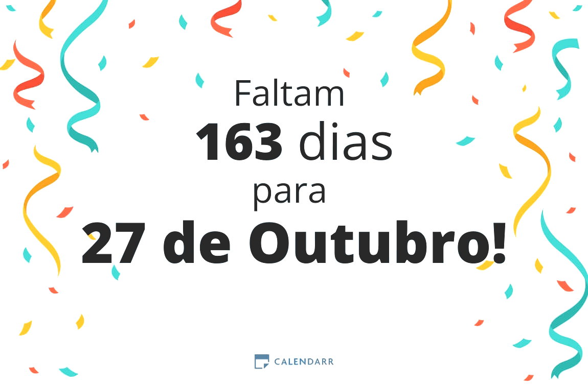Descobre quantos dias faltam para 27 de Outubro - Calendarr
