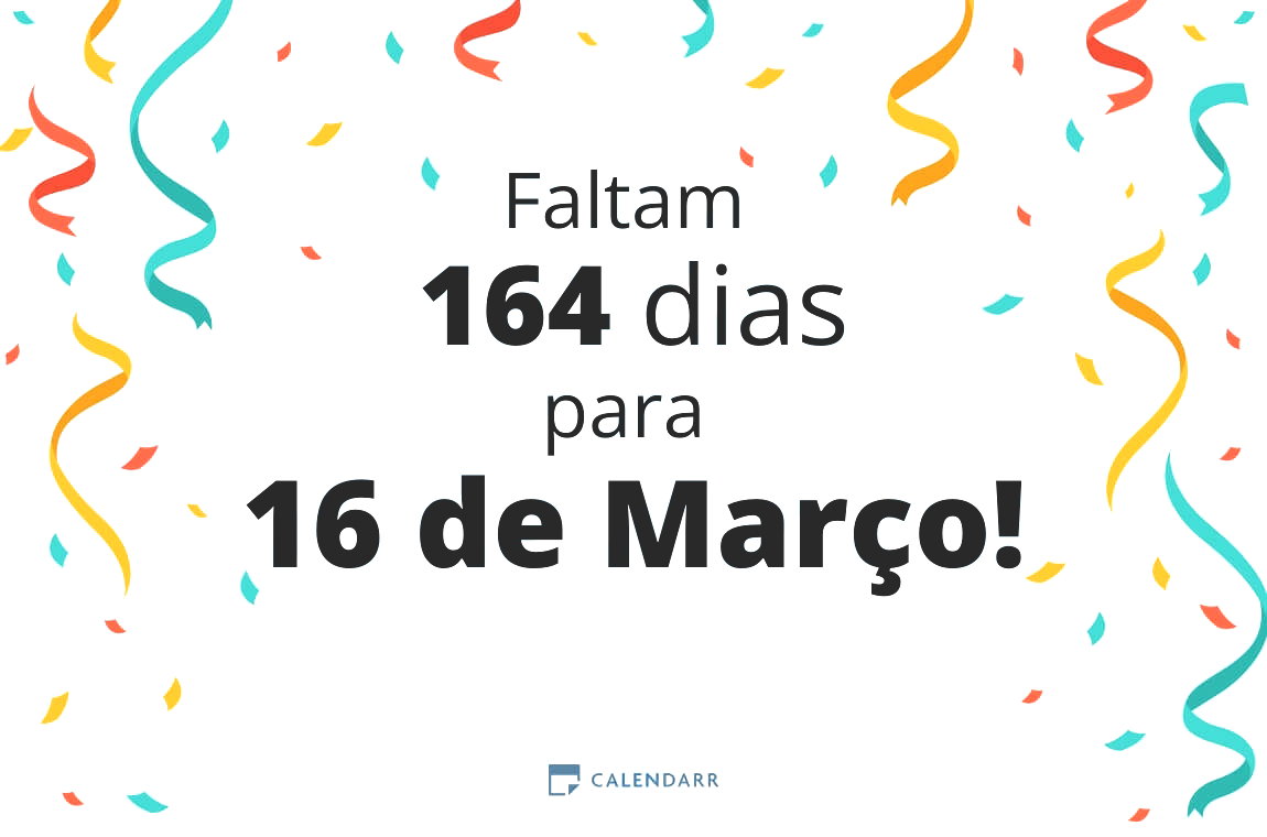 Descubra quantos dias faltam para 16 de Março - Calendarr
