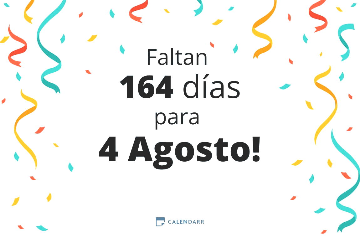 Descubre cuántos días faltan para 4 Agosto - Calendarr