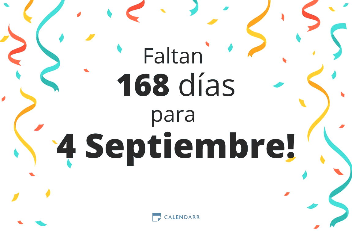 Descubre cuántos días faltan para 4 Septiembre - Calendarr